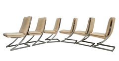 Set Of 6 Postmodern Cantilever Dining Chairs by Design institute of America