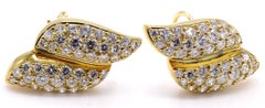 1980s Diamond 18 Karat Gold Ear Clips