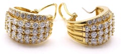 1980s Diamond 18 Karat Gold Ear Clips