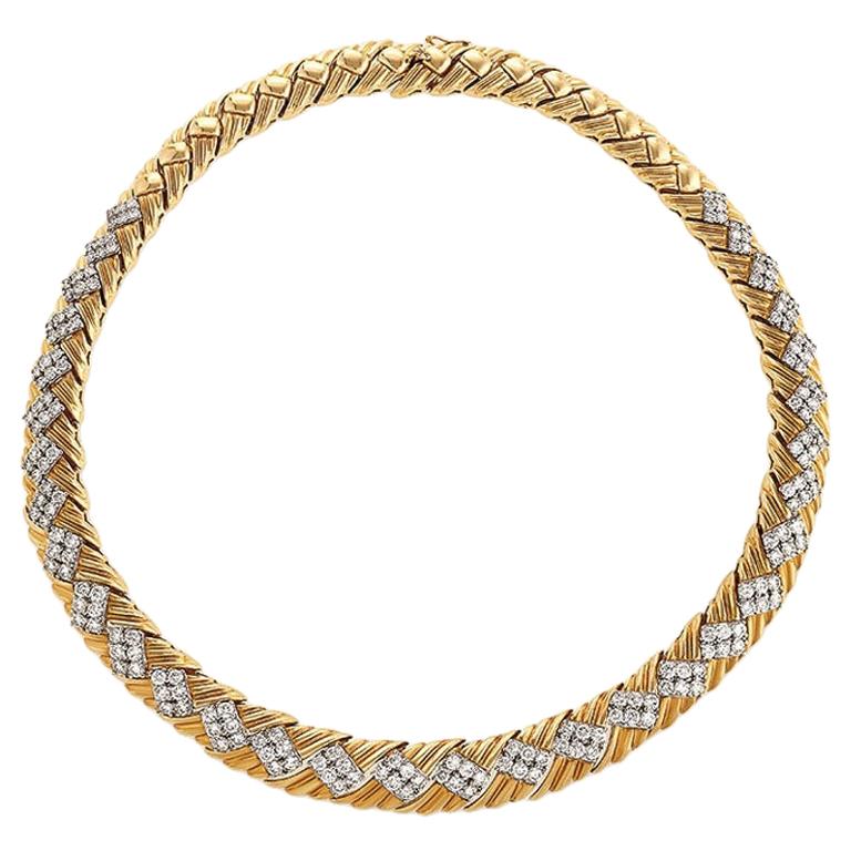 1980s Diamond and Gold Necklace