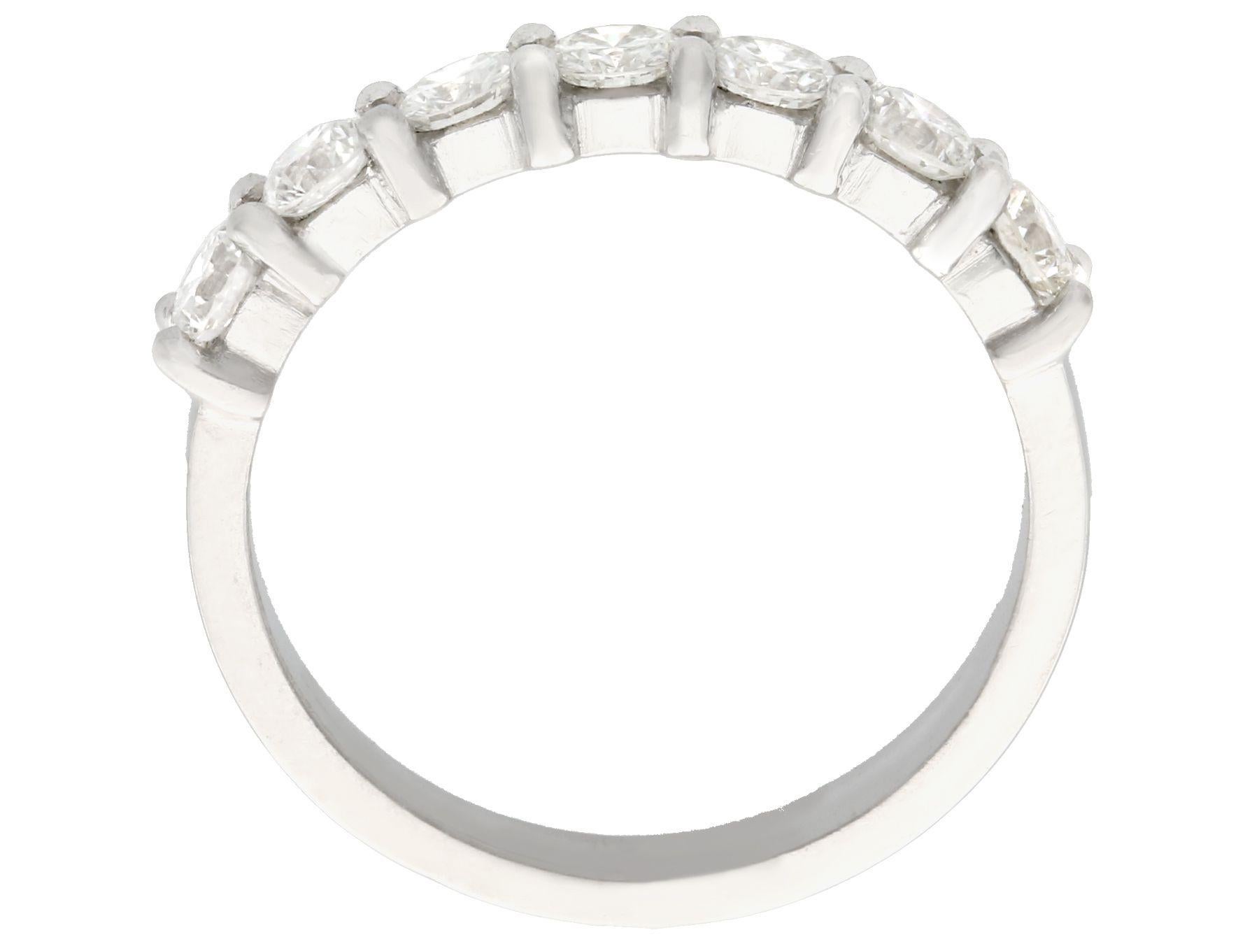 Women's or Men's 1980s Diamond and Platinum Half Eternity Ring