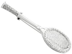 1980s, Diamond and White Gold Badminton Racket Brooch