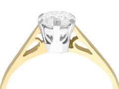 1980s Diamond and Yellow Gold Solitaire Engagement Ring