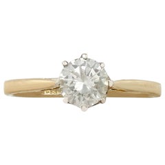 1980s engagement rings 1980s Diamond and Yellow Gold White Gold Set Solitaire Ring