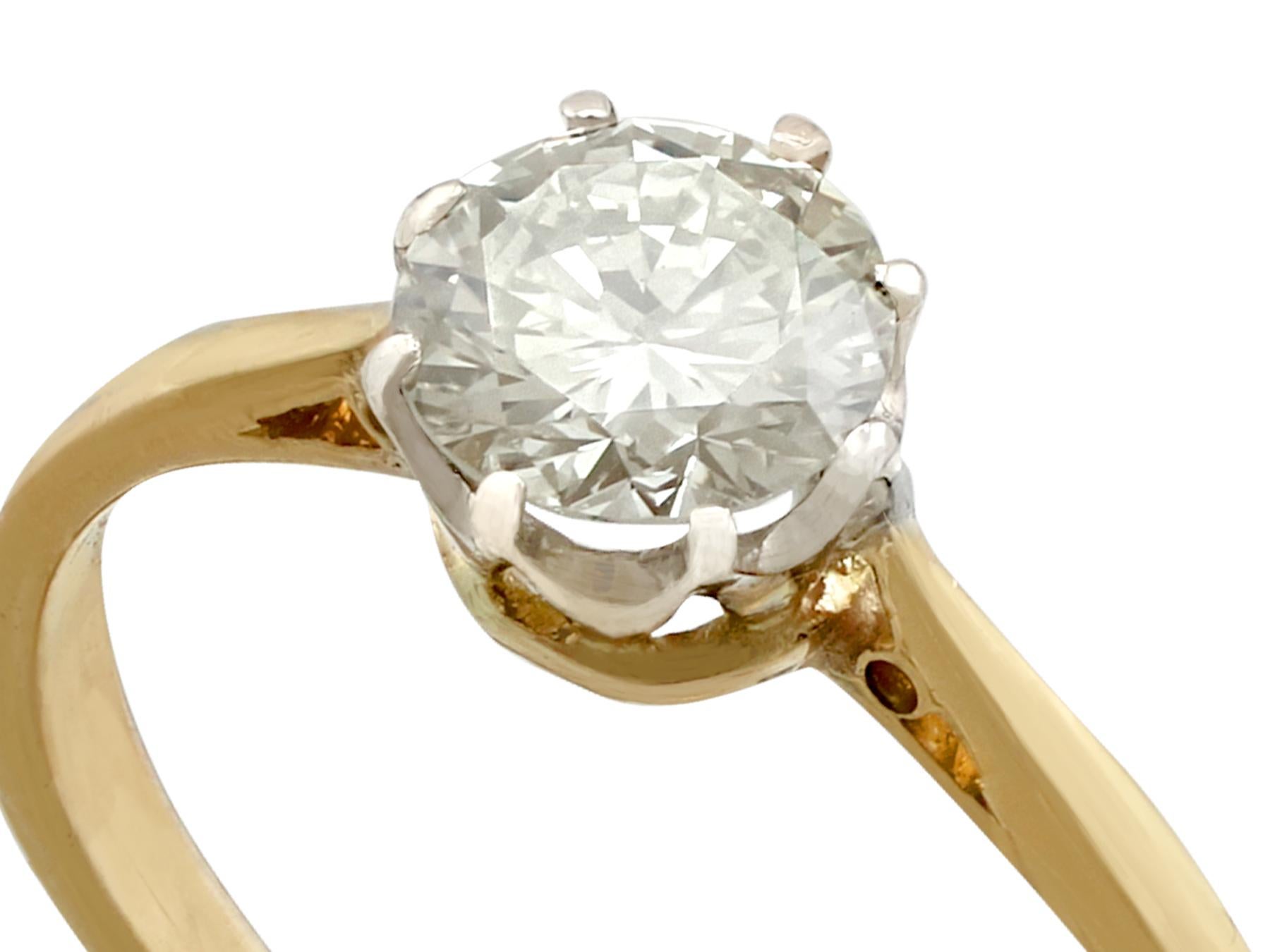 An impressive vintage 0.65 carat diamond and 18 carat yellow gold, 18 carat white gold set engagement ring; part of our diverse diamond jewellery and estate jewelry collections.

This fine and impressive gold diamond solitaire ring has been crafted