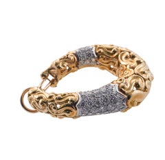 1980s Diamond Gold Hoop Earrings