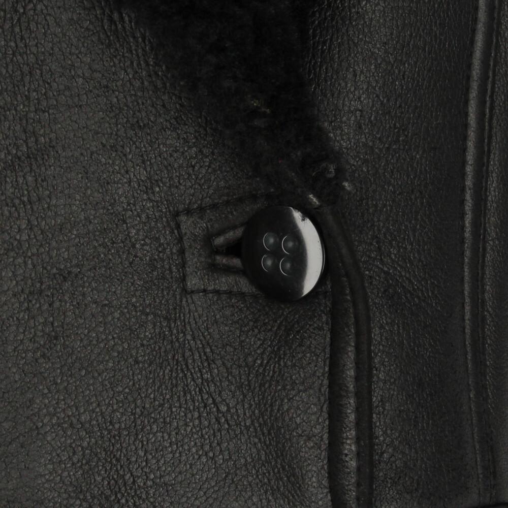 1980s Dibi vintage black sheepskin jacket with black fur interior 1