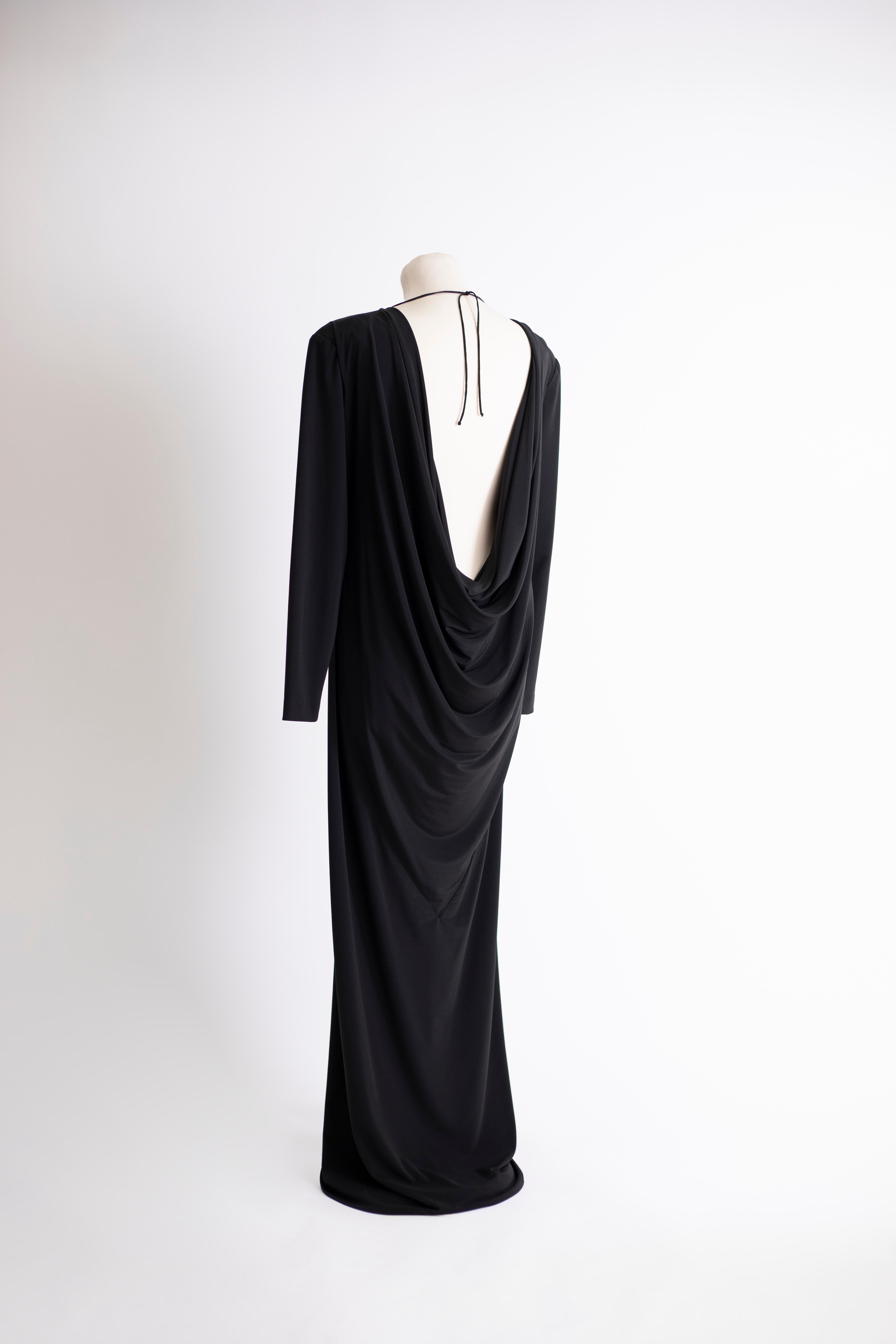Black 1980s Dimitri Kritsas long black dress For Sale