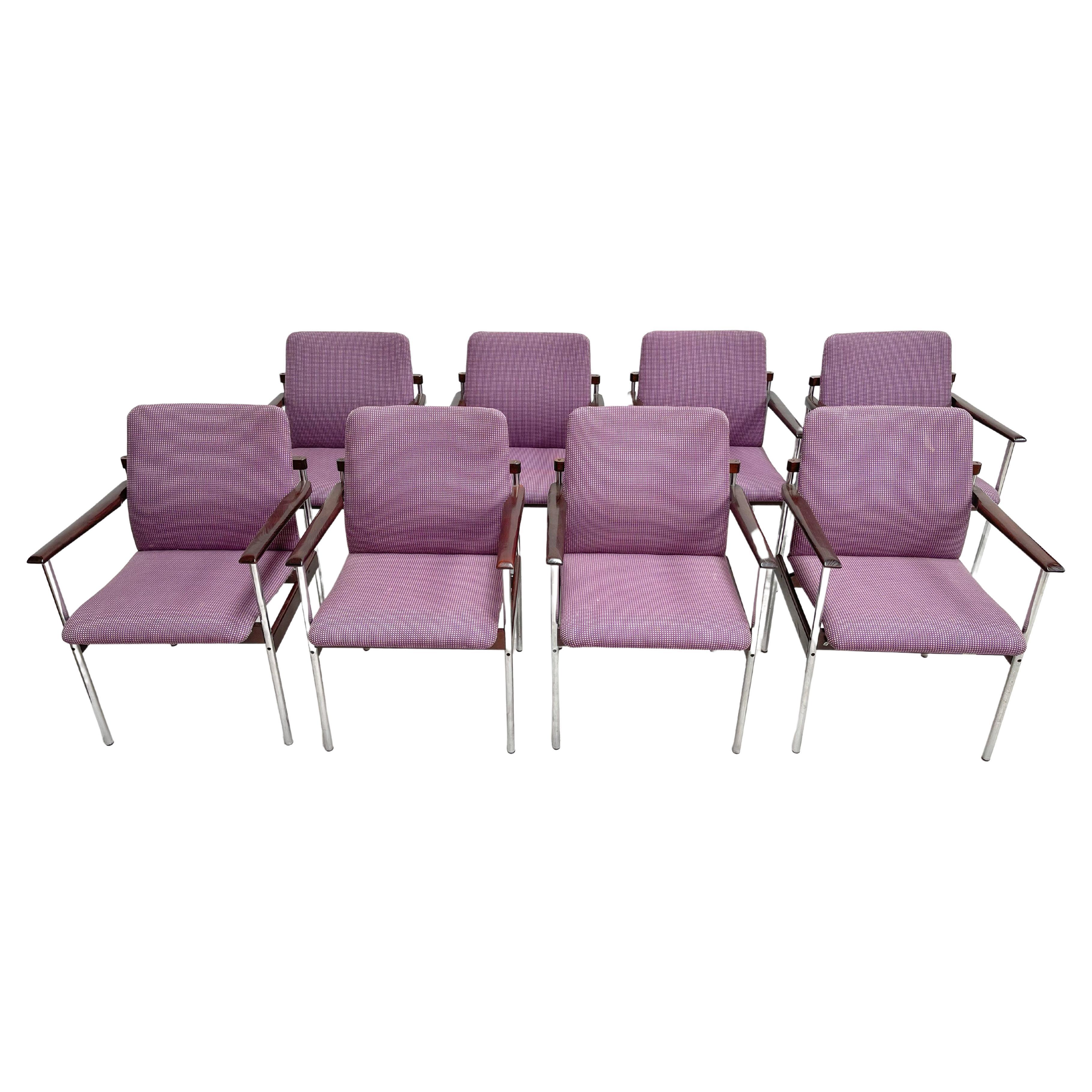 1980
s Dining Chairs by Theraca with the Original Fabric