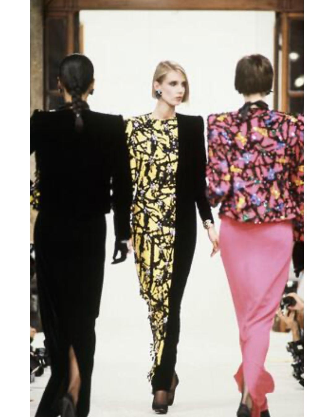 Women's 1980s Dior Attributed Haute Couture Black Velvet Dress For Sale