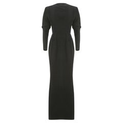 1980 Dior Attributed Haute Couture Robe en velours noir