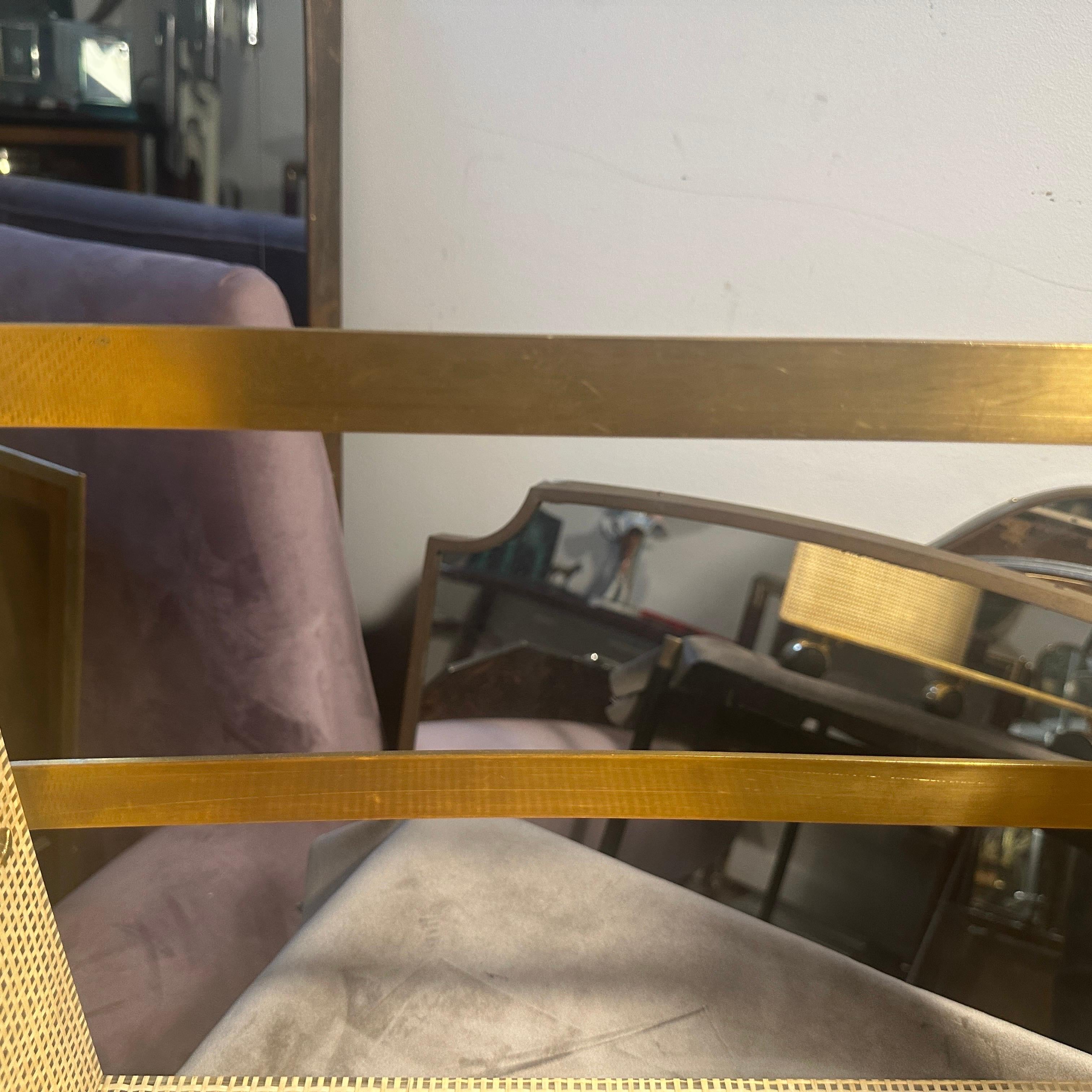 Dior Home degli anni '80, stile Mid-Century Modern, ottone e vimini, portariviste in vendita 1