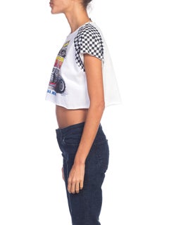 1980S Dirtbike, Monster Truck & Drag Race Cropped T-Shirt