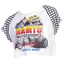 Vintage 1980S Dirtbike, Monster Truck & Drag Race Cropped T-Shirt