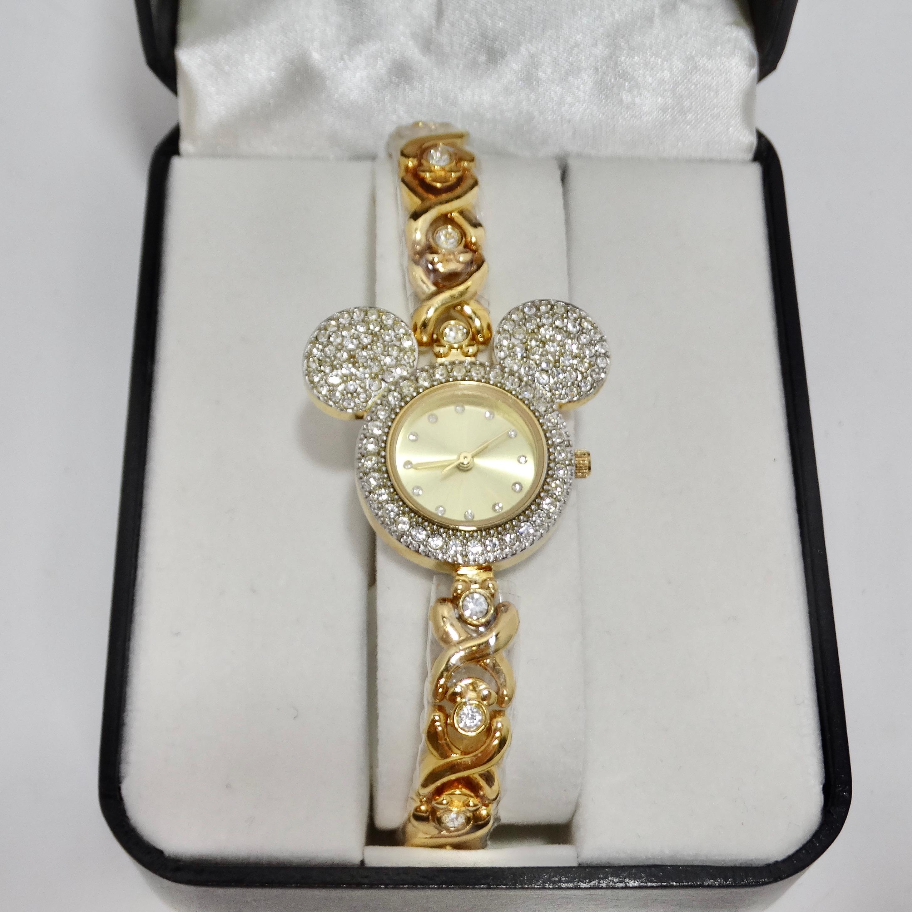 mickey mouse gold watch