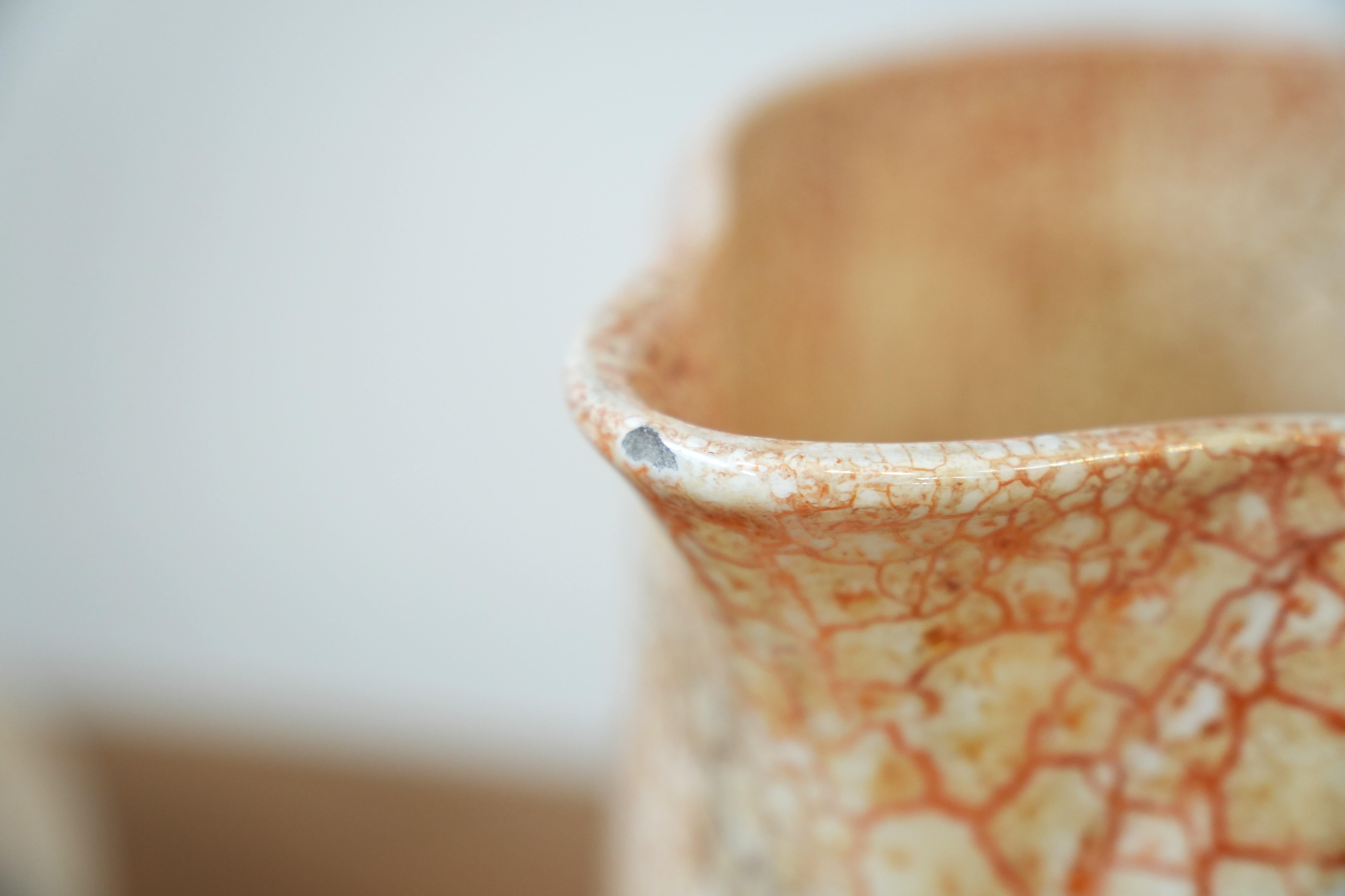 1980s Ditmar Urbach Crackle Pitcher & Bowl - Czech Ceramic Art For Sale 3