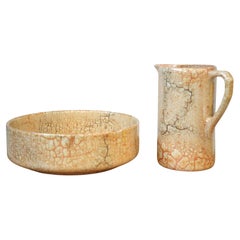 1980er Jahre Ditmar Urbach Crackle Krug & Schale - Tschechische Keramik Kunst
