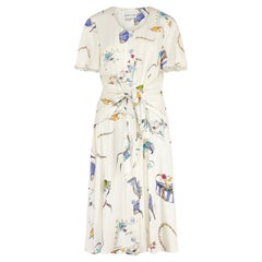 1980s does 1940s Joan Leslie Novelty Print Peplum dress