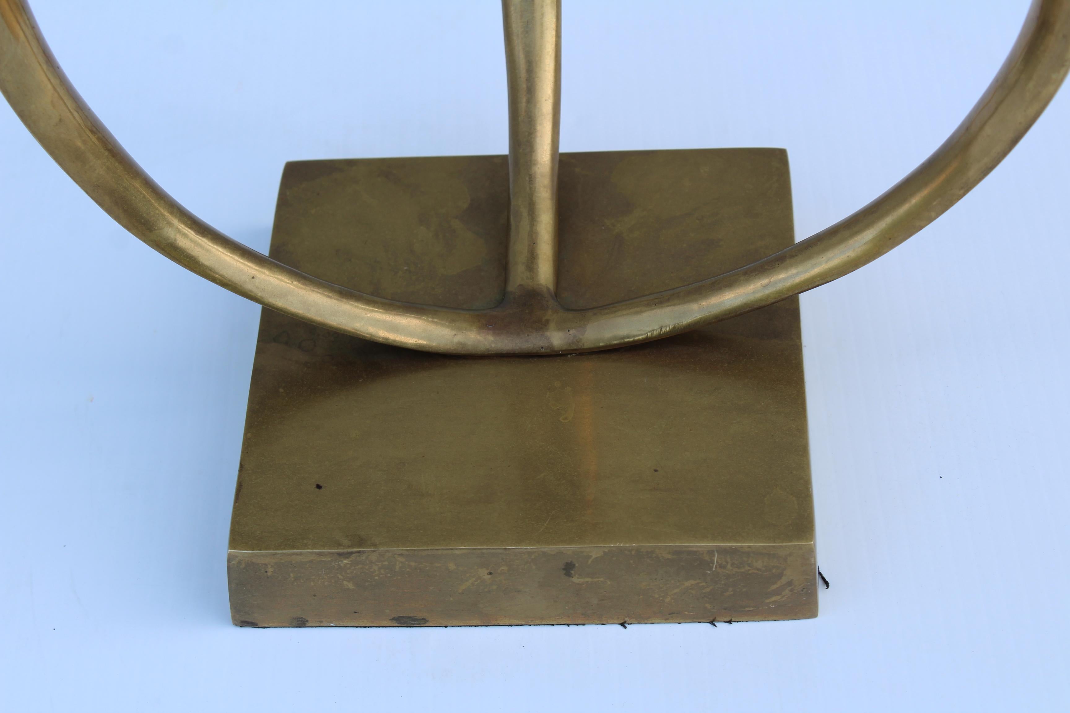 1980s Dolbi Cashier Brass Modern Sculpture 4