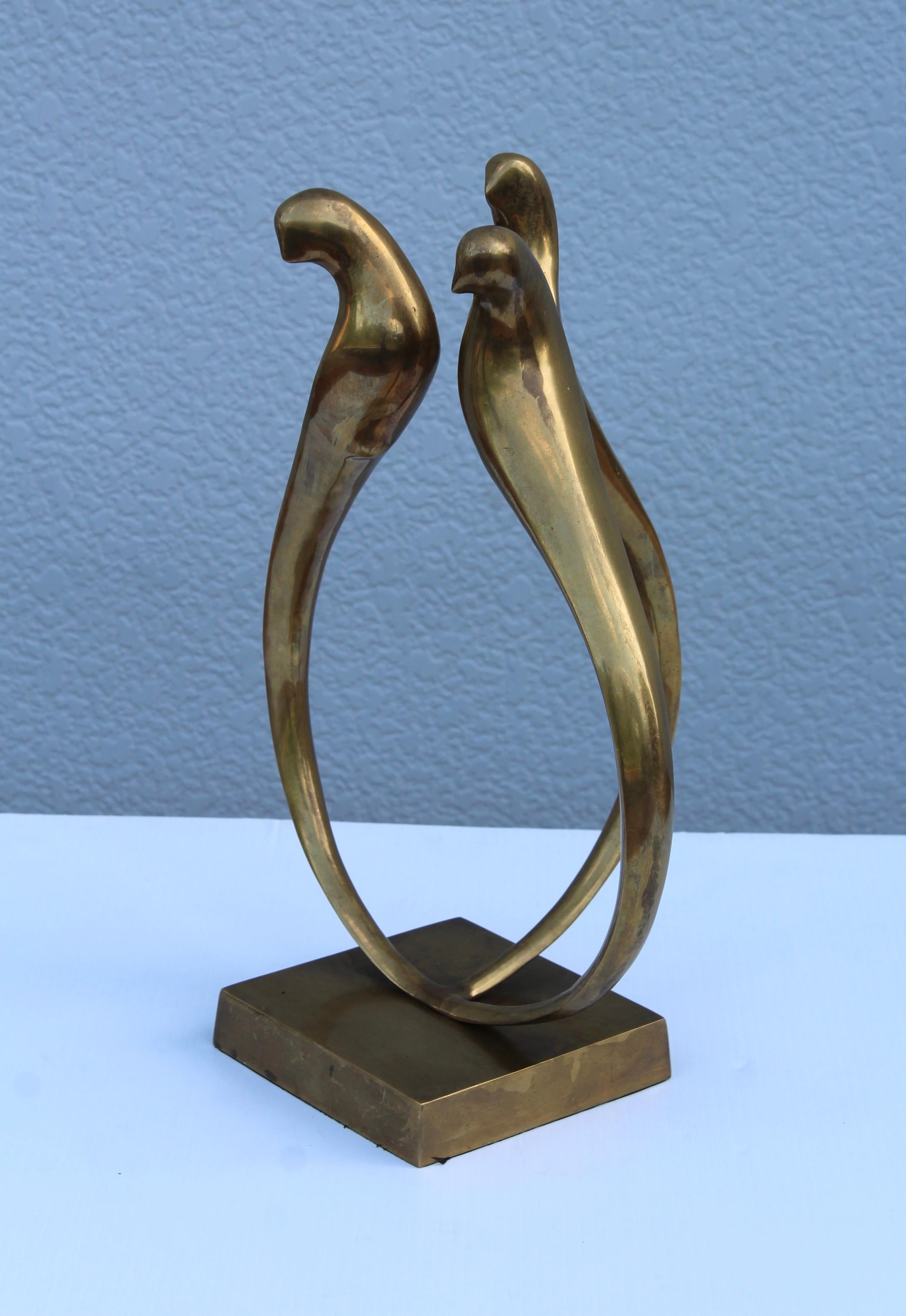 American 1980s Dolbi Cashier Brass Modern Sculpture