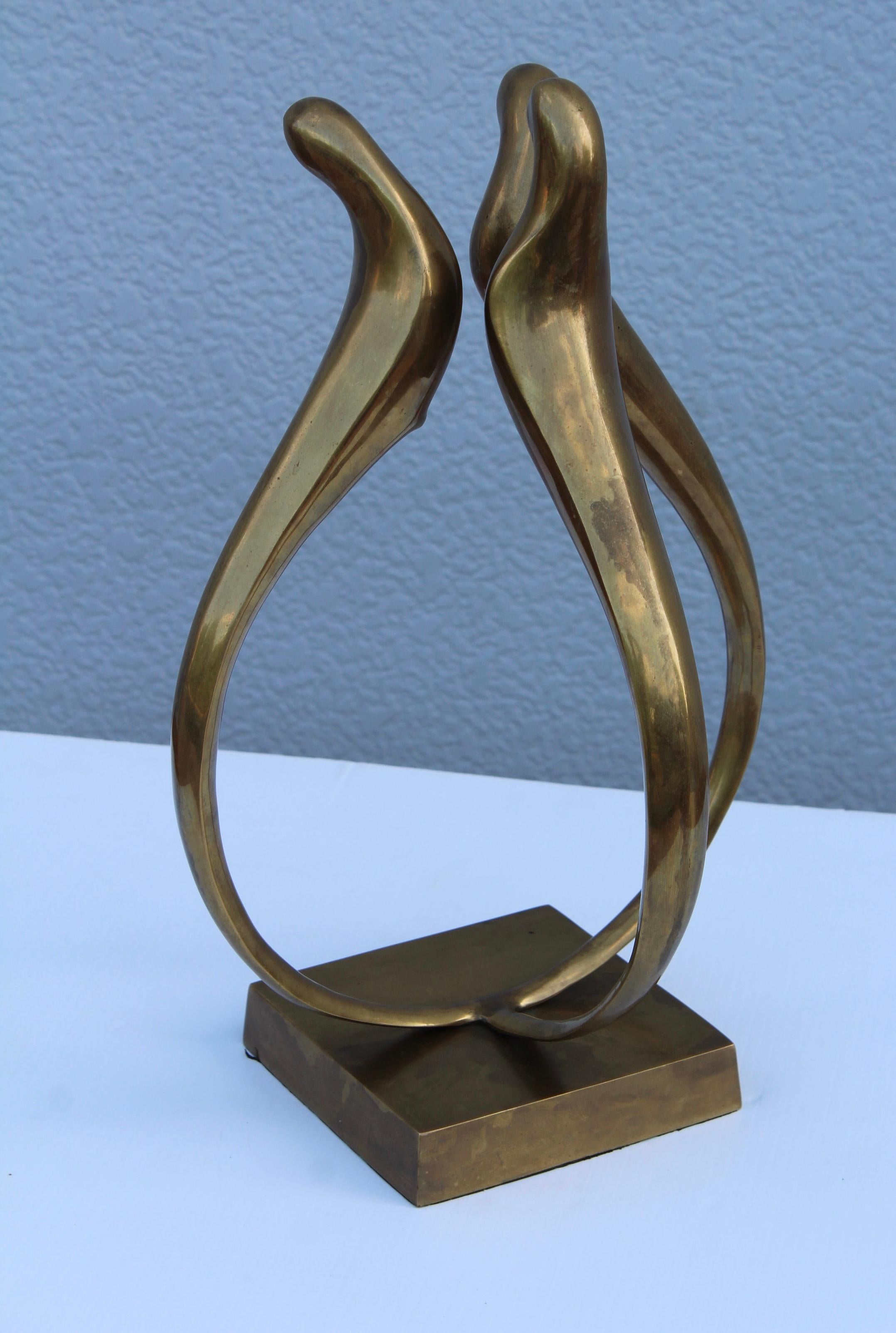 Late 20th Century 1980s Dolbi Cashier Brass Modern Sculpture