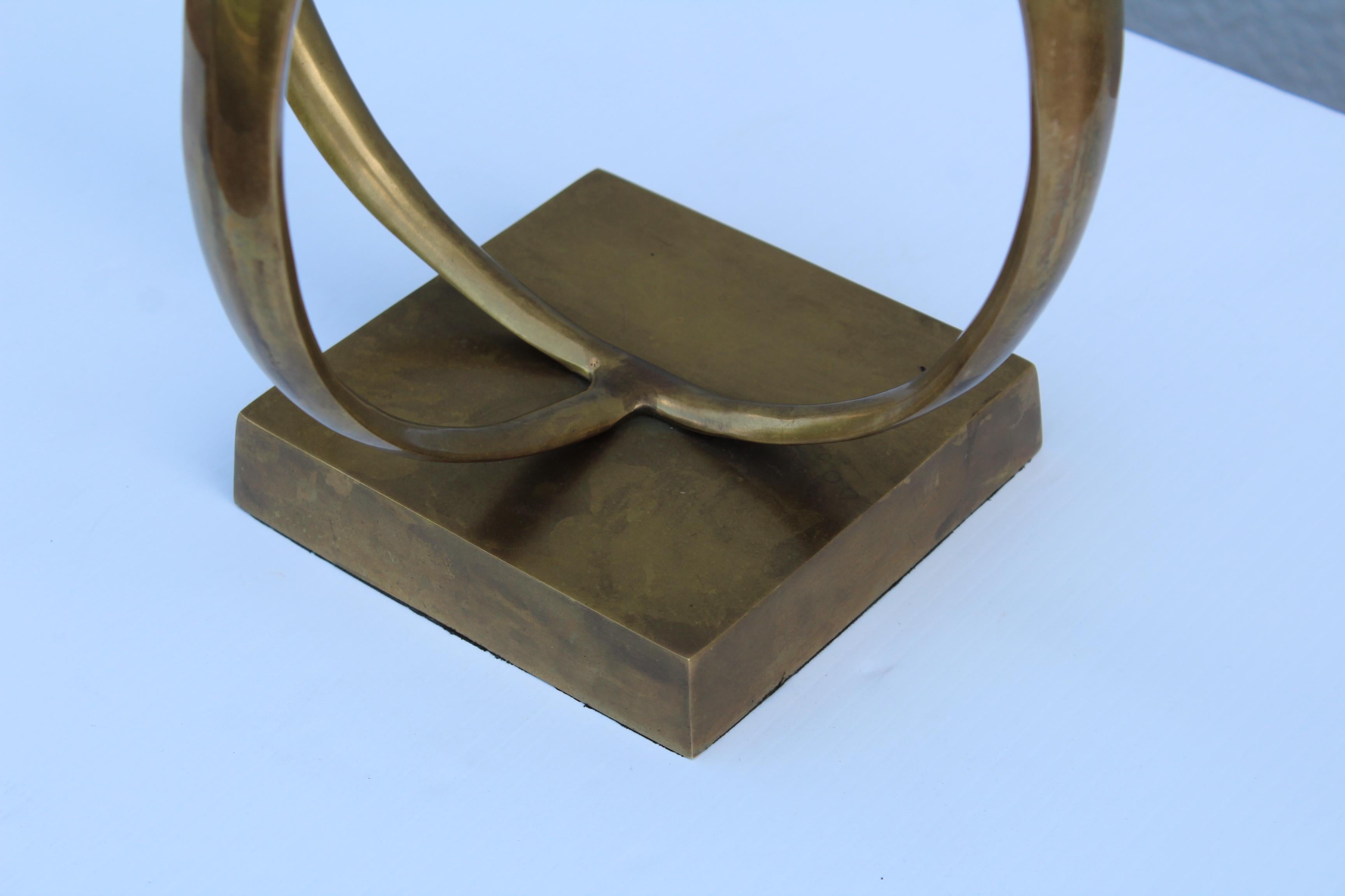 1980s Dolbi Cashier Brass Modern Sculpture 3