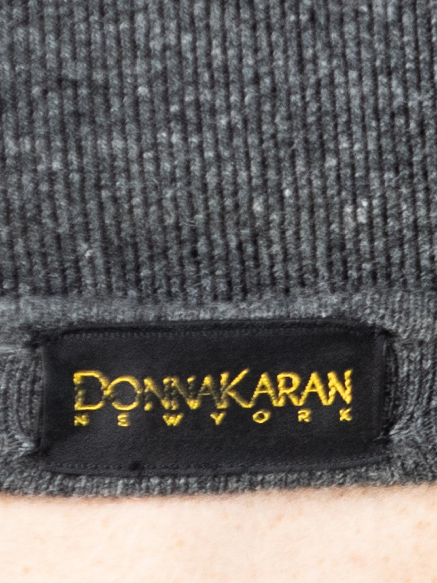 1980S DONNA KARAN Grey Wool Knit Body-Con Sweater Dress For Sale 7