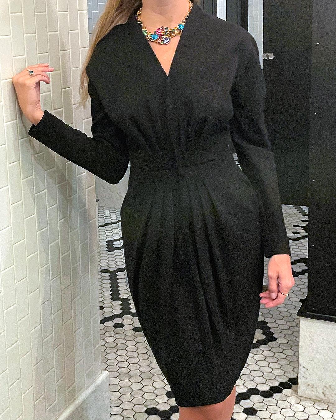 1980s Donna Karan Wool Dress In Good Condition For Sale In New York, NY
