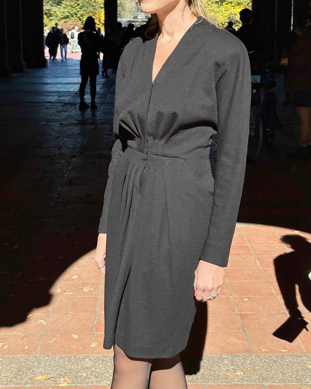 1980s Donna Karan Wool Dress For Sale 2