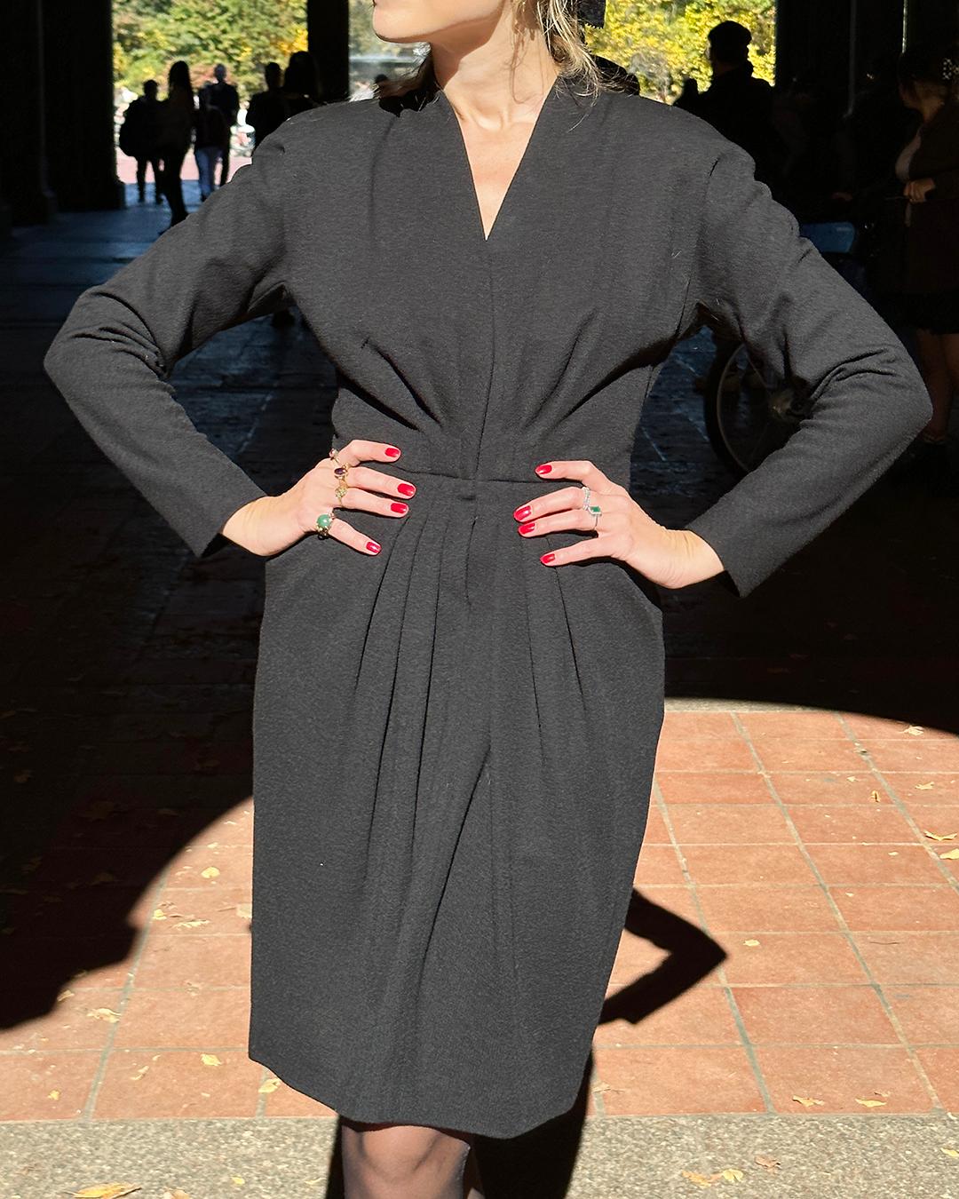 1980s Donna Karan Wool Dress For Sale 3