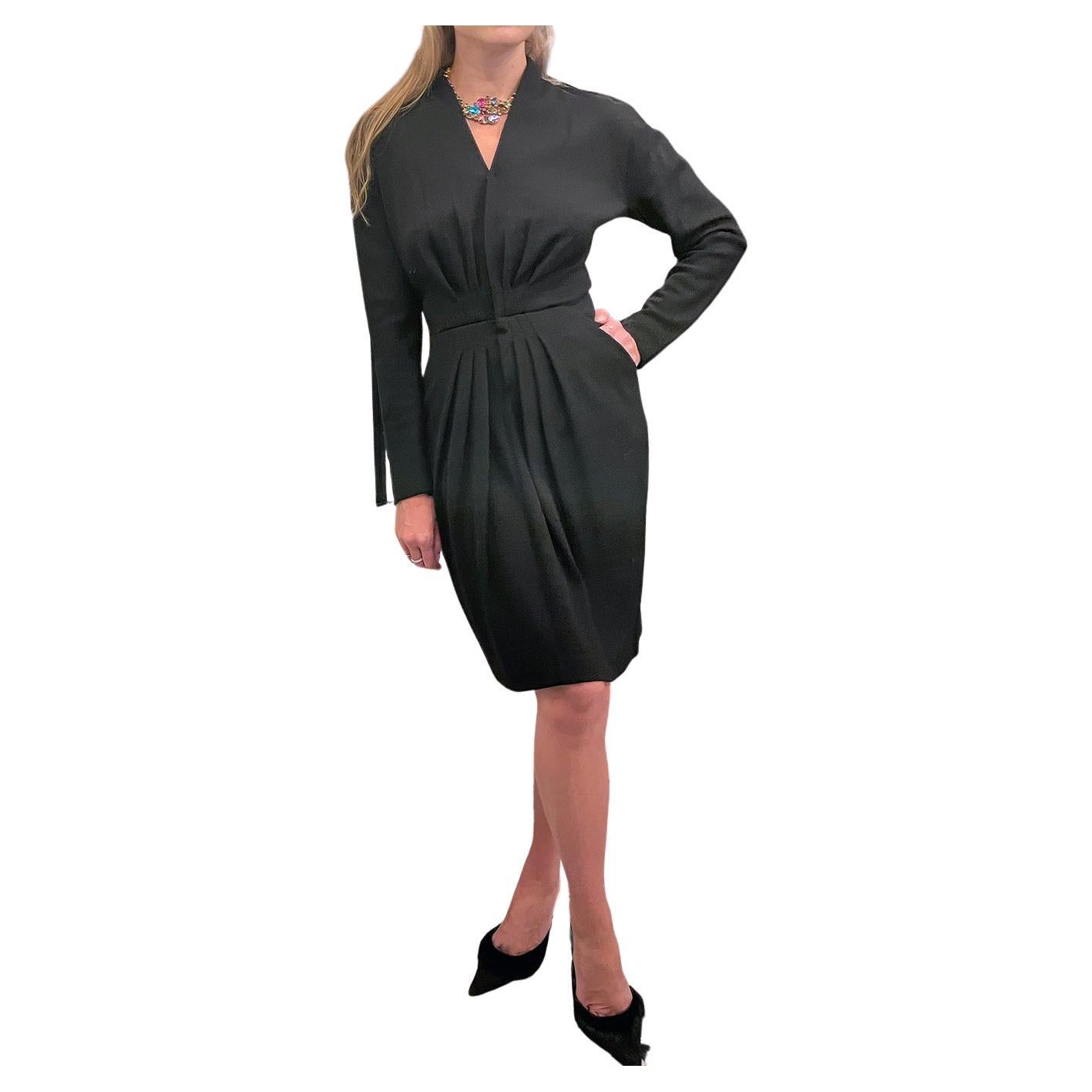 Robe en laine Donna Karan des années 1980 en vente