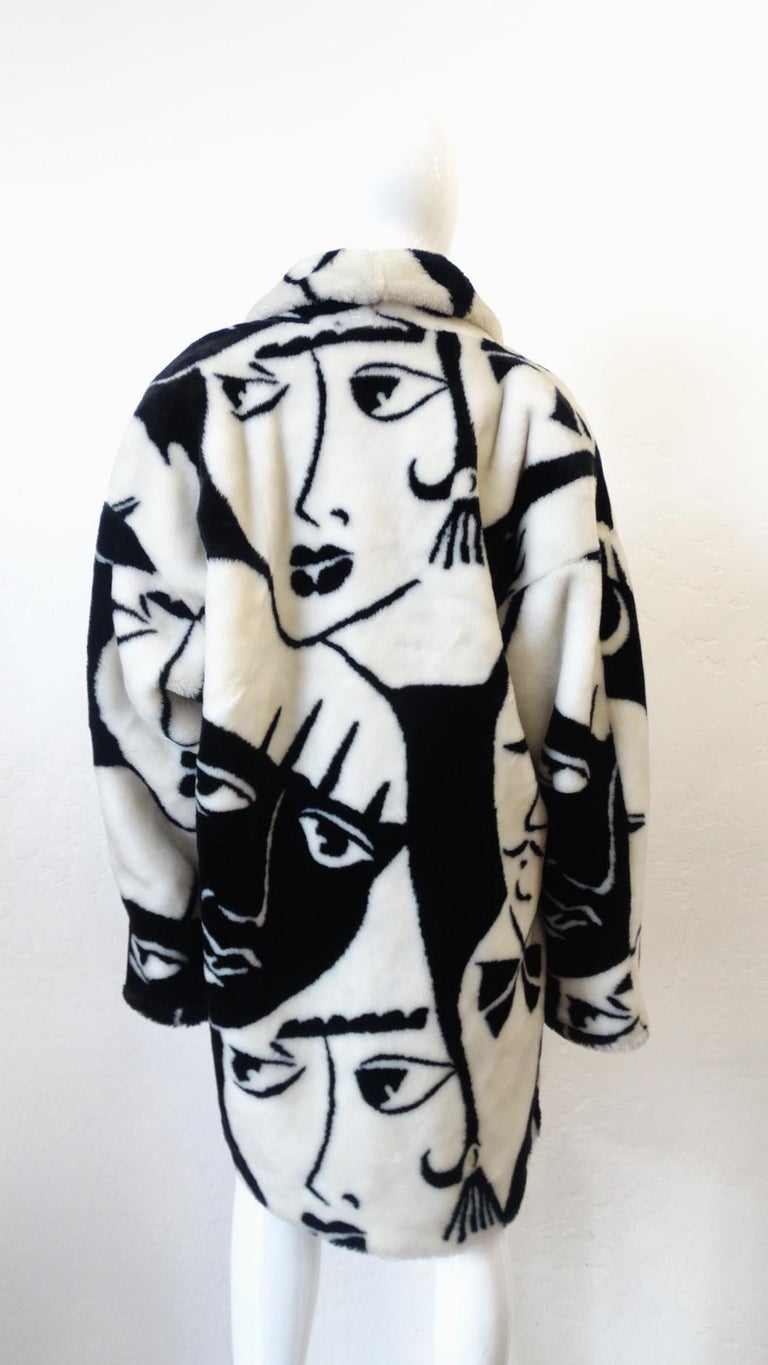 1980s DonnyBrook Art Deco Face Motif Coat at 1stDibs | donnybrook coat ...