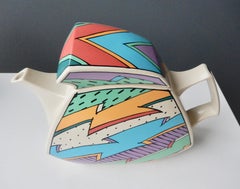 1980s Dorothy Hafner Porcelain "Flash" Teapot/Postmodern