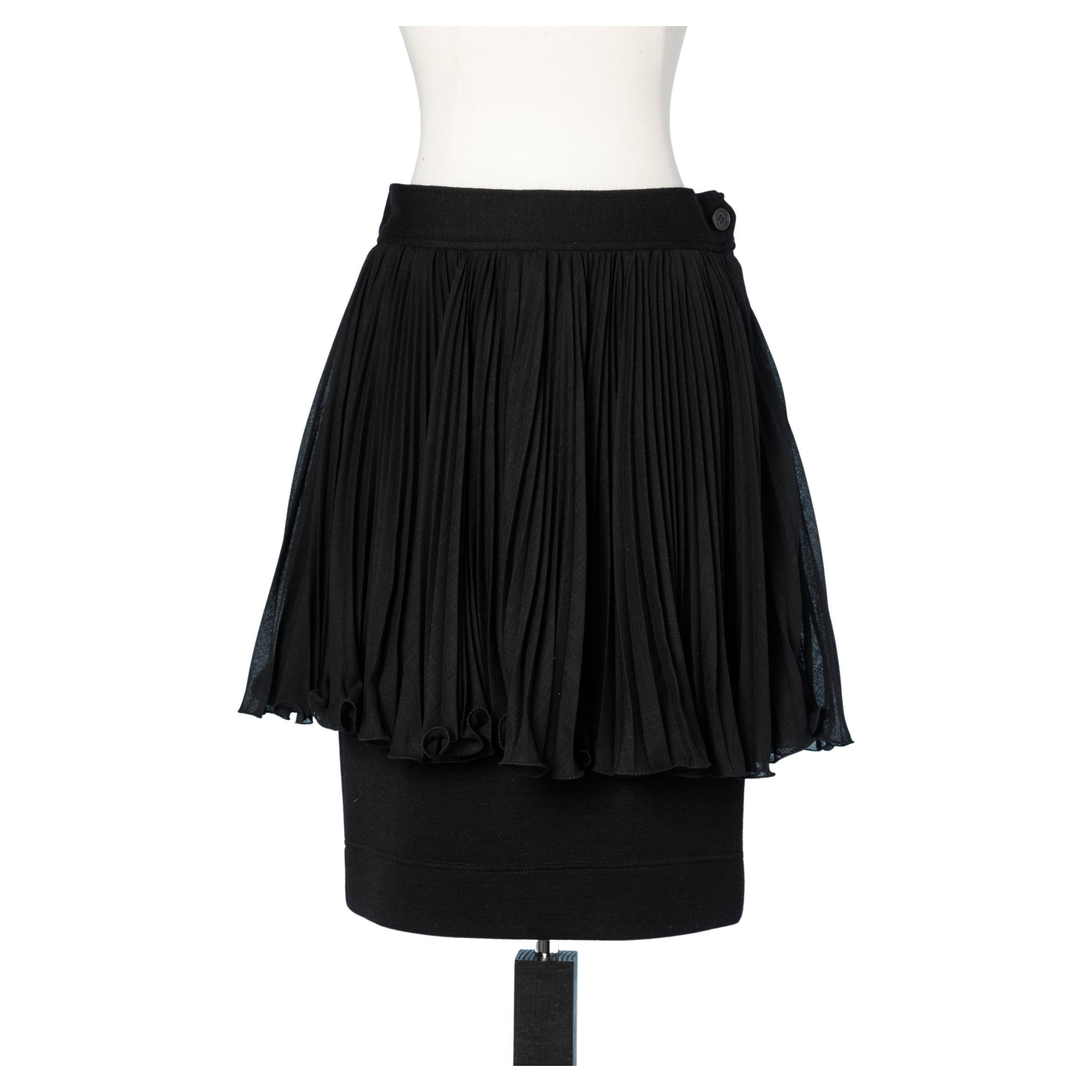 1980's double-layer black skirt Moschino 