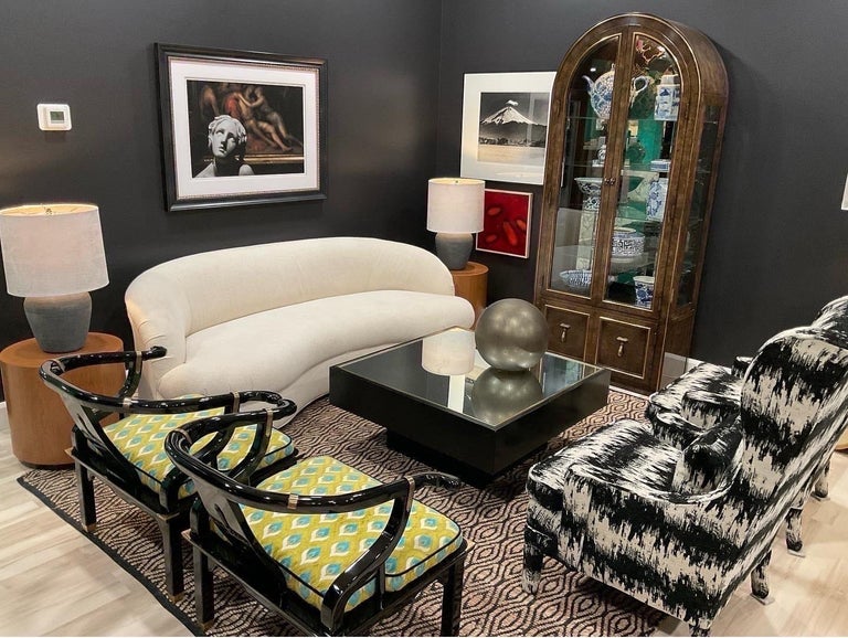 1980s Drexel Heritage Kidney Shaped Sofa For Sale at 1stDibs