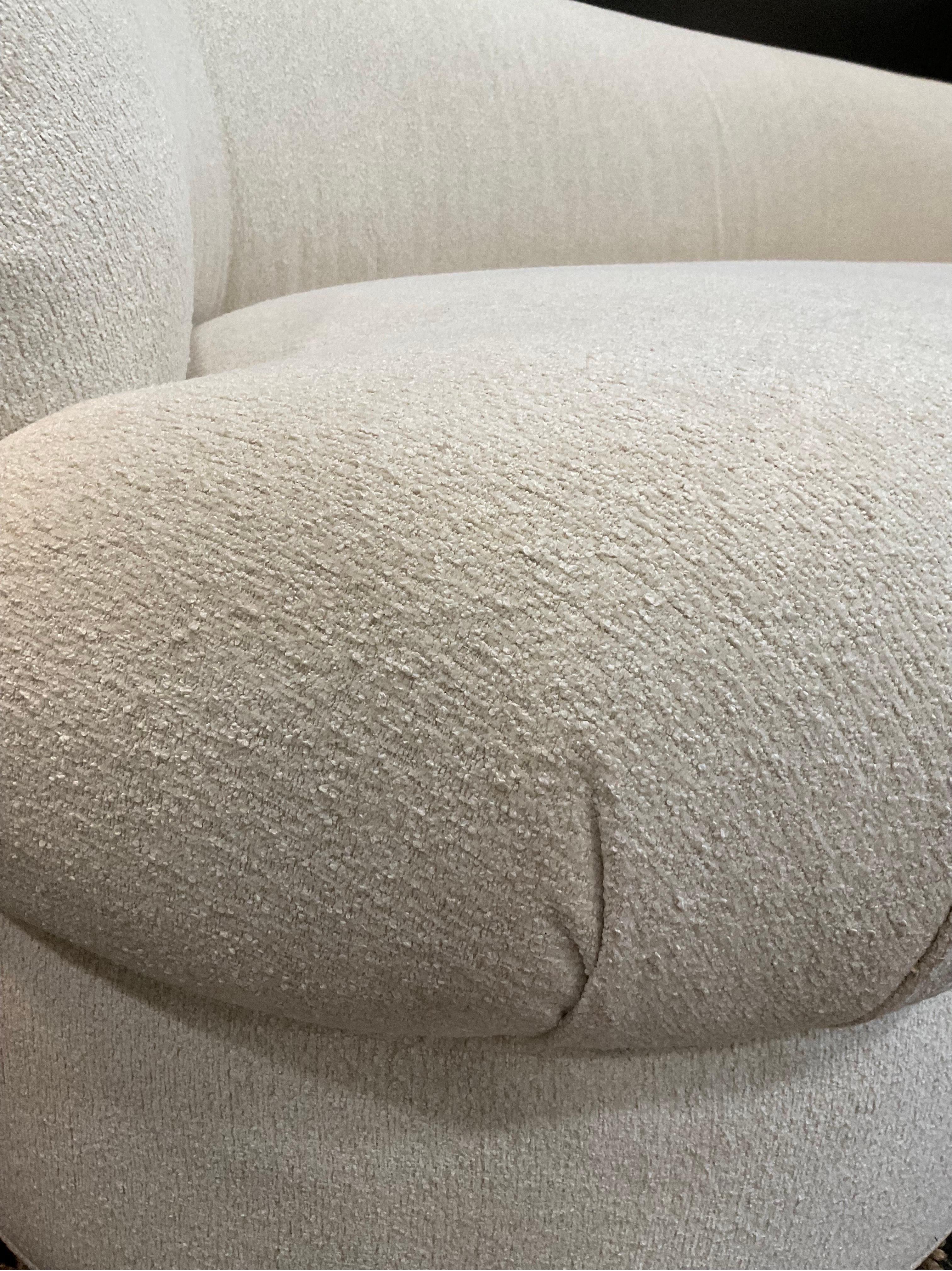 American 1980s Drexel Heritage Kidney Shaped Sofa