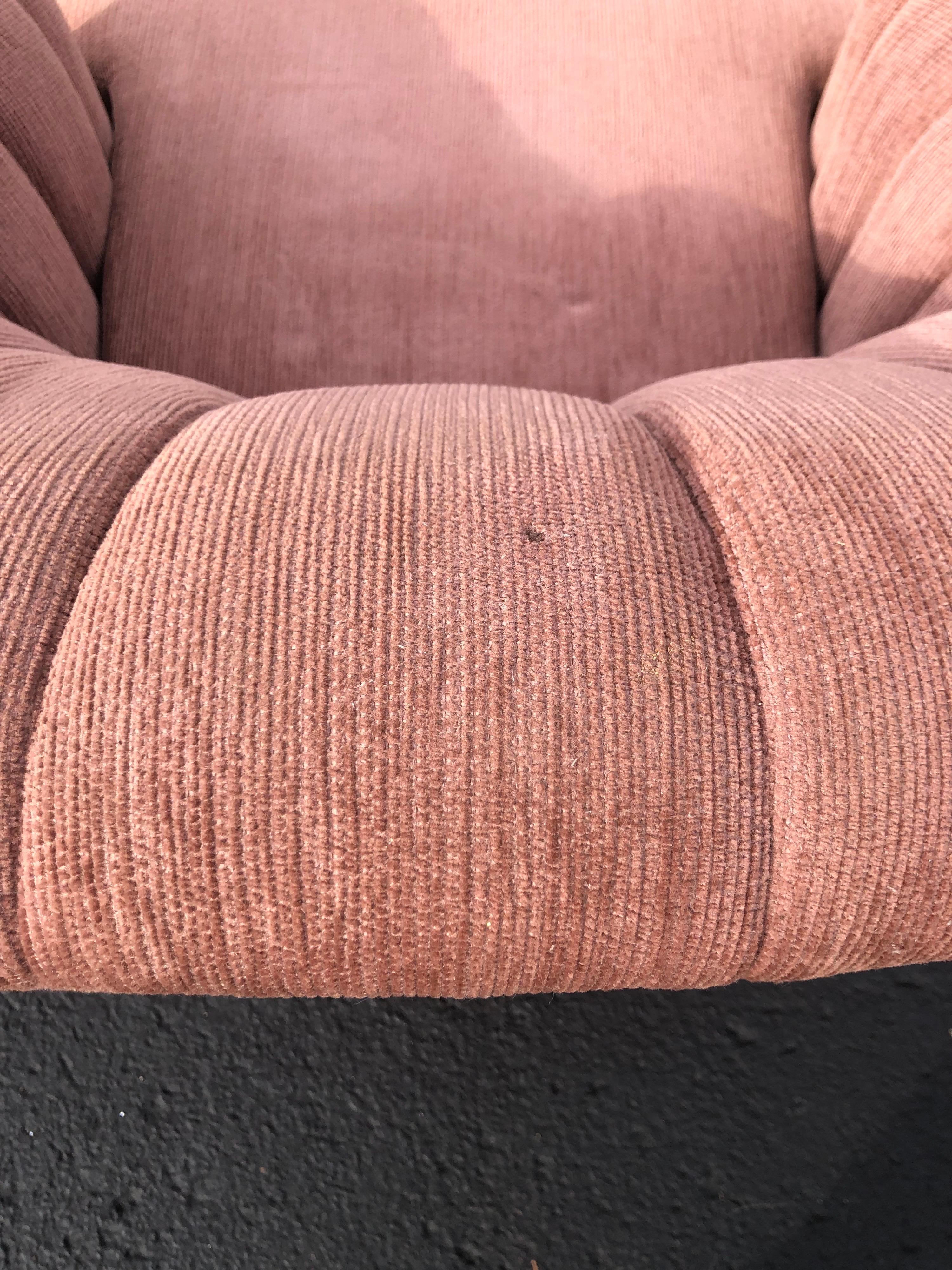 1980's Dusty Rose Swivel Chair 2