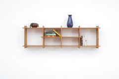 1980s Dutch, Solid Pine Wall Shelving Units with Slatted Construction