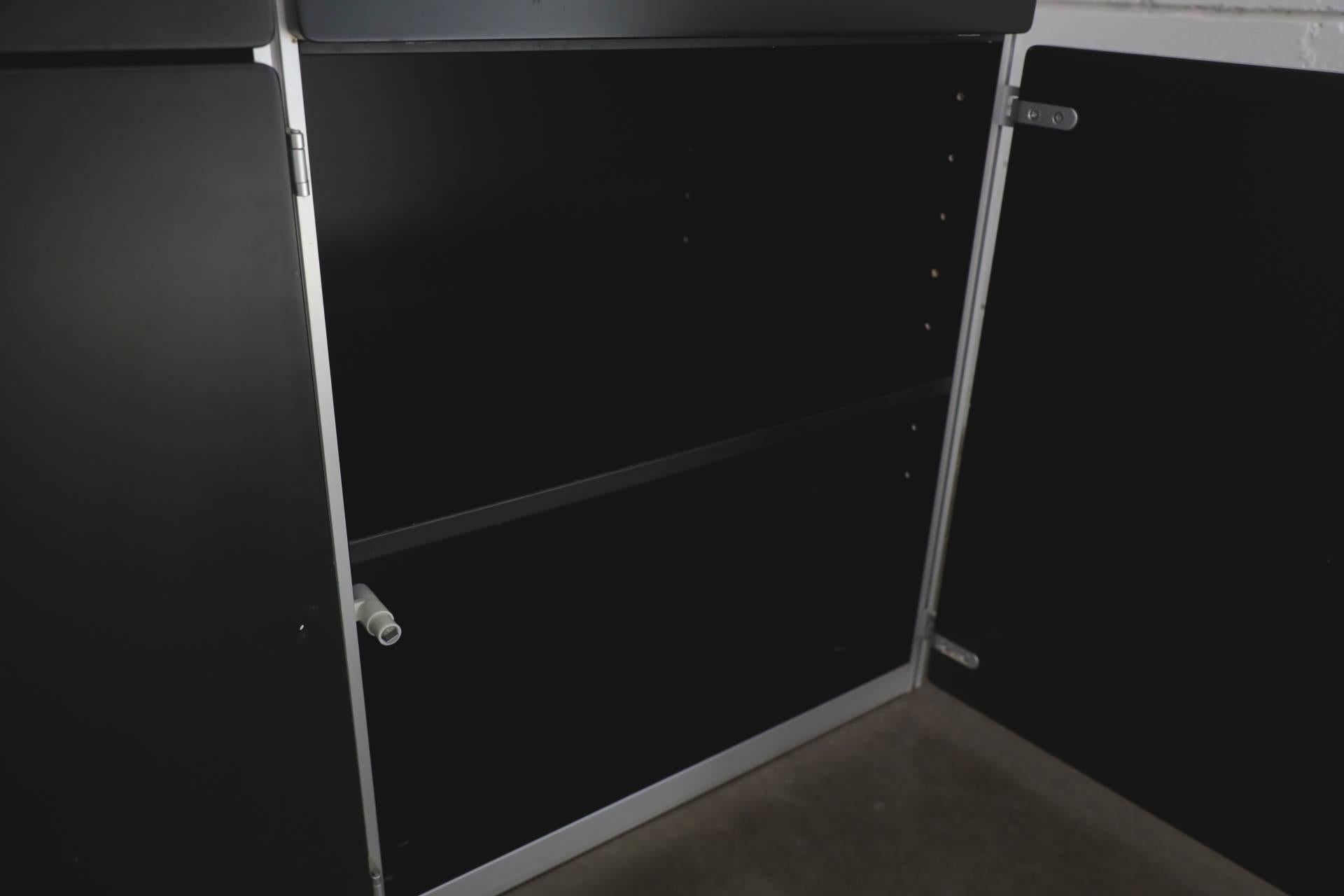 1980s Dux Avanti Wall Unit by Antonio Gioia in Black with Lighting & Storage For Sale 9