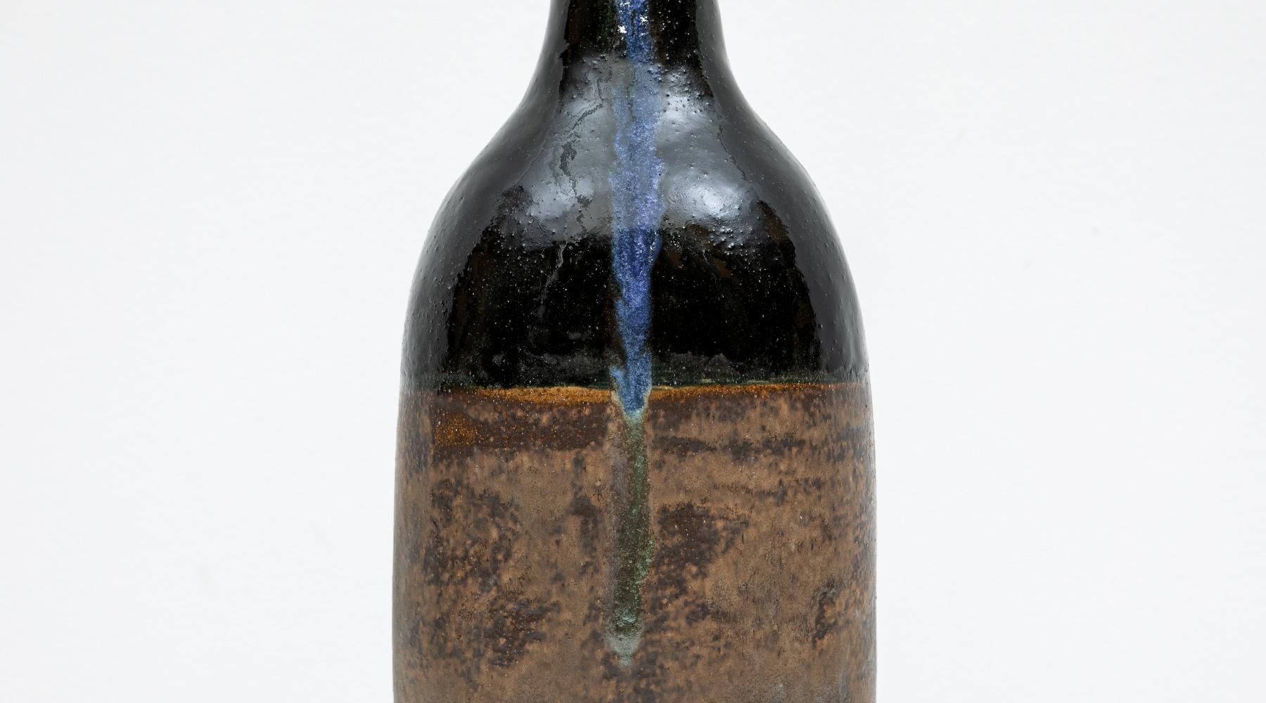 1980s Earth Colored Bottle by Bruno Gambone 'a' For Sale 7