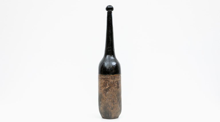 Modern 1980s Earth Colored Bottle by Bruno Gambone 'a' For Sale