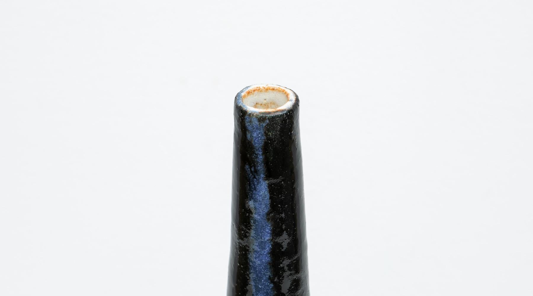 1980s Earth Colored Bottle by Bruno Gambone 'a' For Sale 2