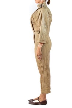 1980S Ecru Cotton Blend Jumpsuit