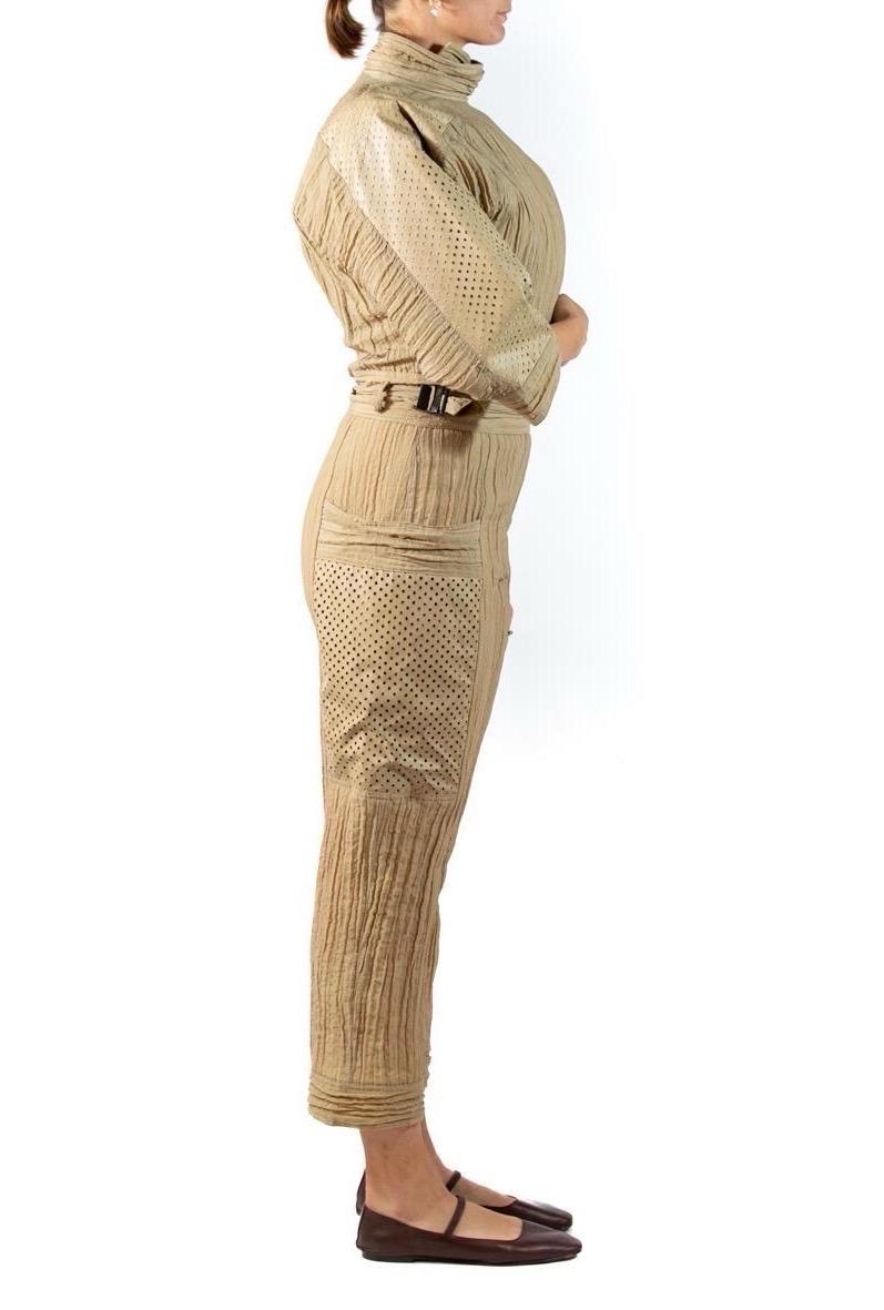 Women's 1980S Ecru Cotton Blend Jumpsuit For Sale