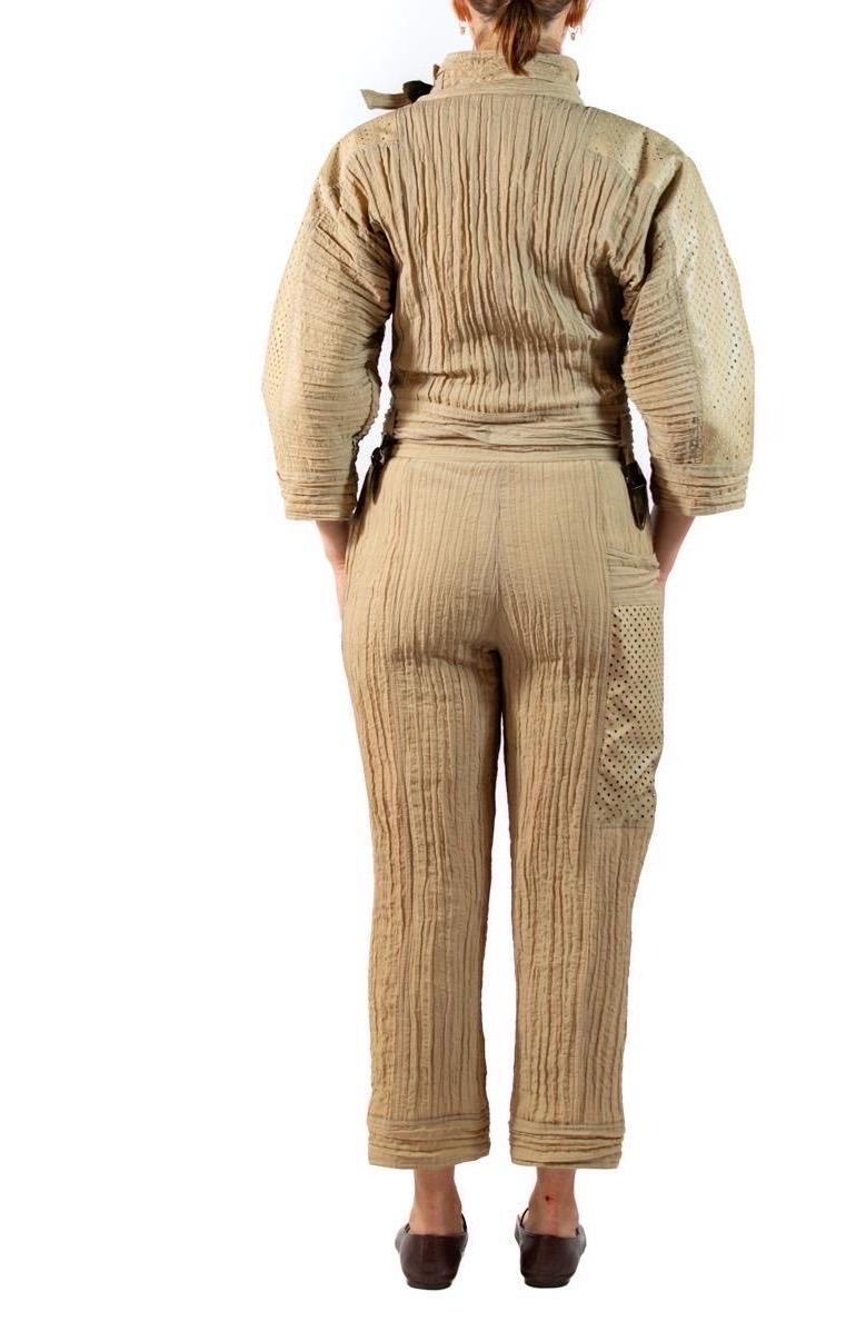 1980S Ecru Cotton Blend Jumpsuit For Sale 2