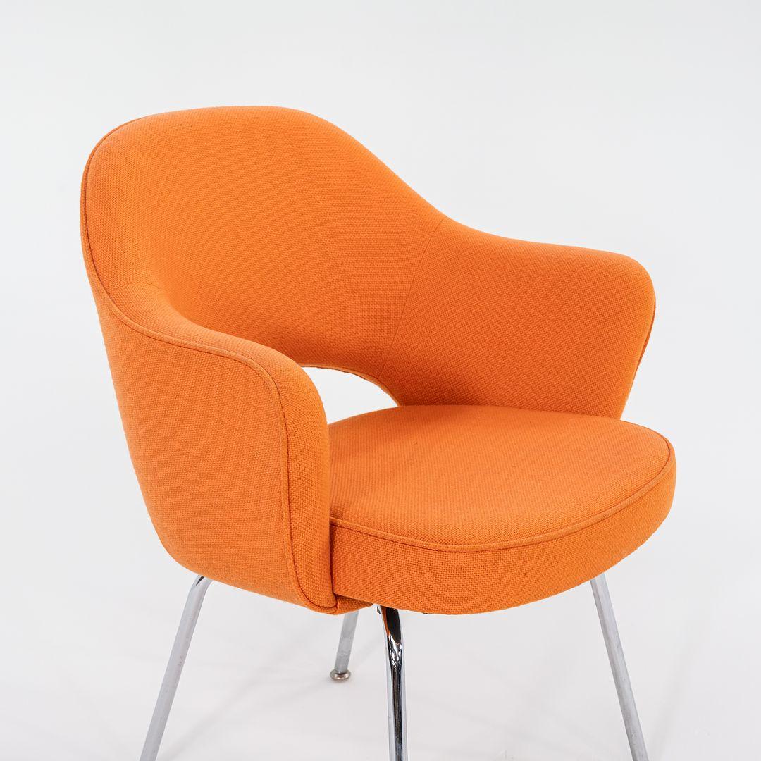 1980er Jahre Eero Saarinen für Knoll Schreibtisch oder Esszimmerstuhl in Hopsack-Stoff im Angebot 4