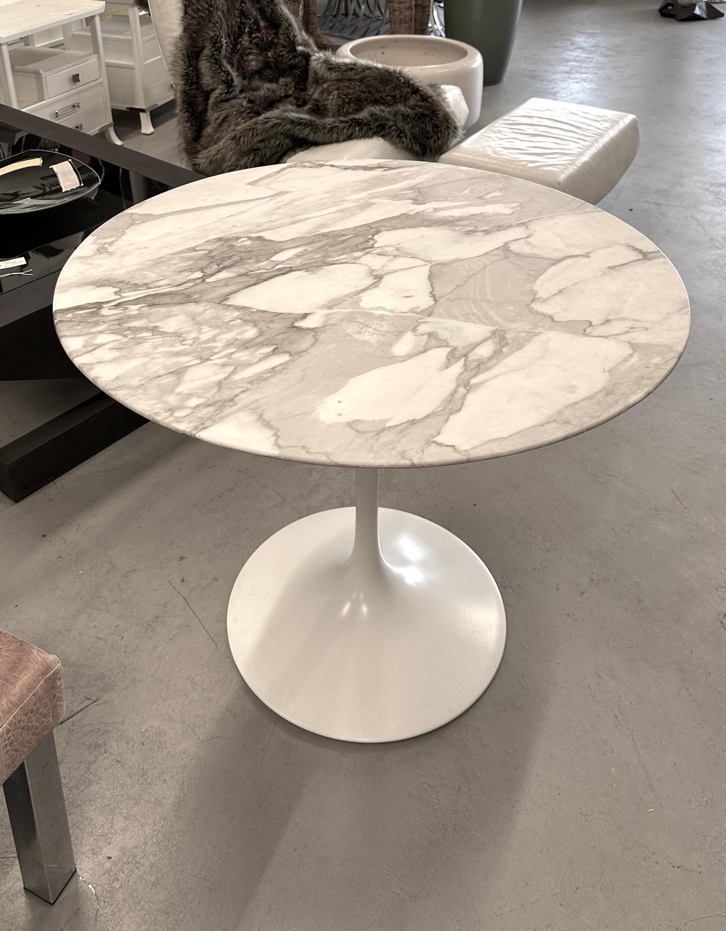 1980’s Eero Saarinen for Knoll Tulip Table with Marble Top 9
