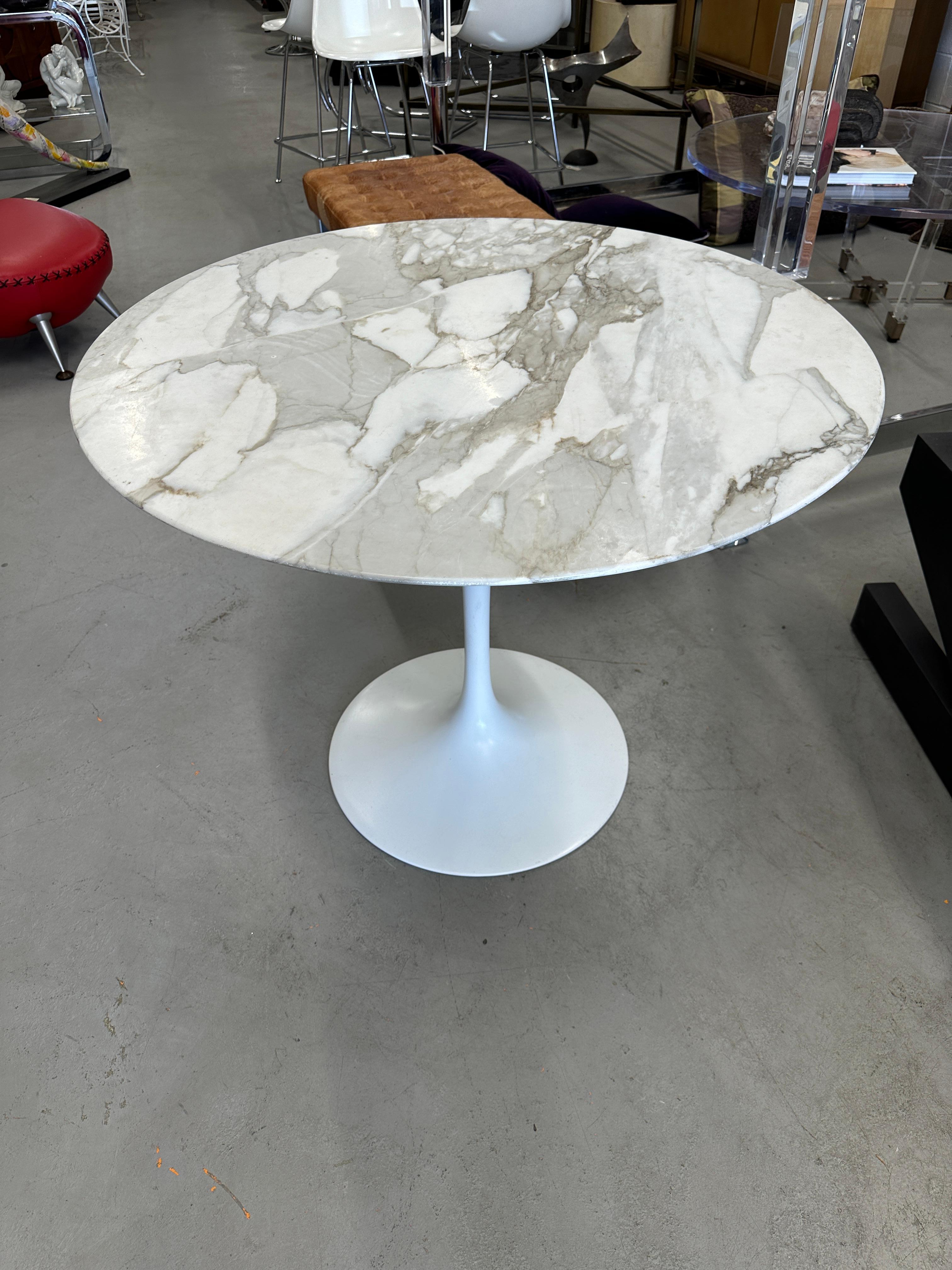 1980’s Eero Saarinen for Knoll Tulip Table with Marble Top 1