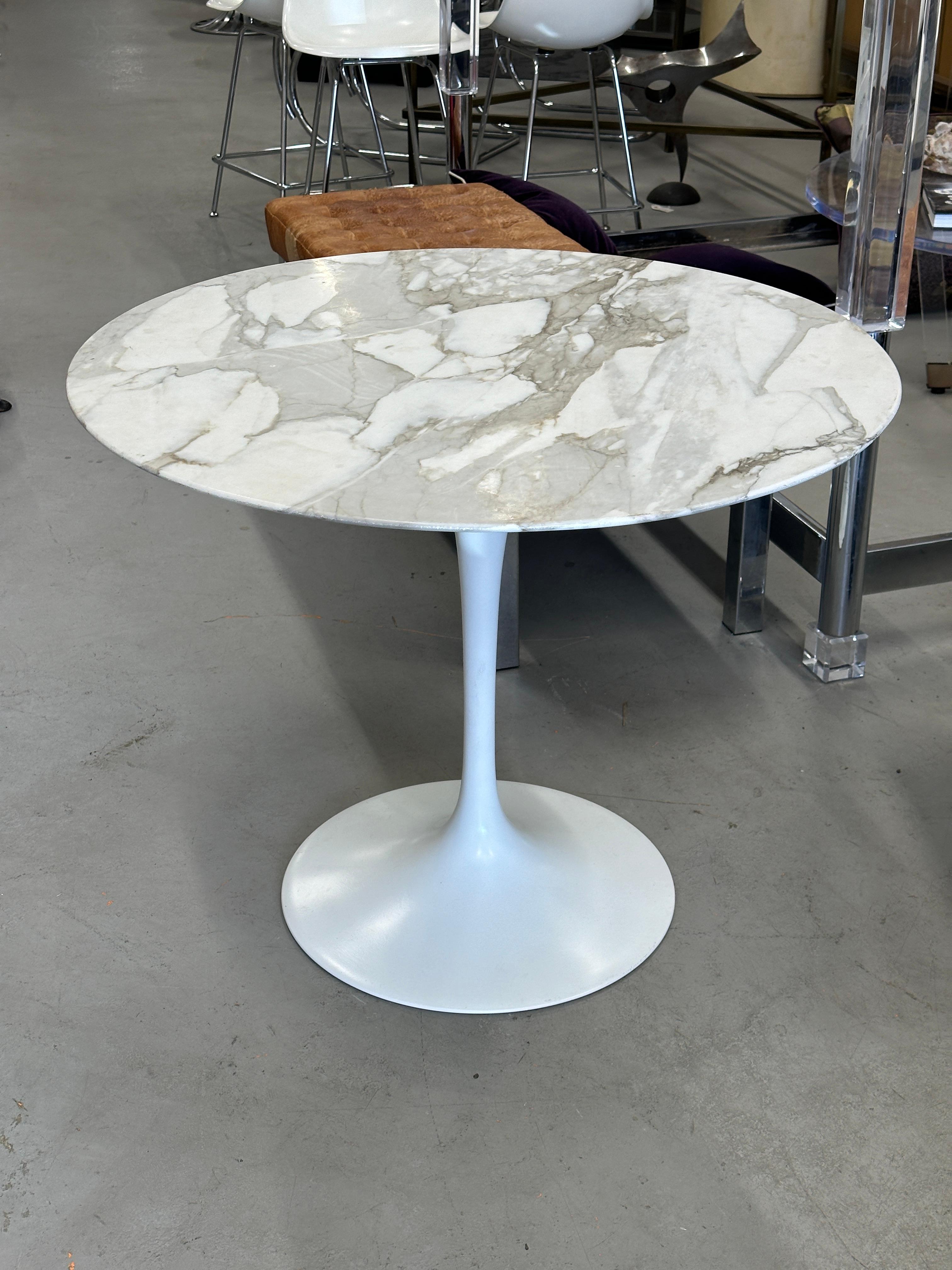 1980’s Eero Saarinen for Knoll Tulip Table with Marble Top 2