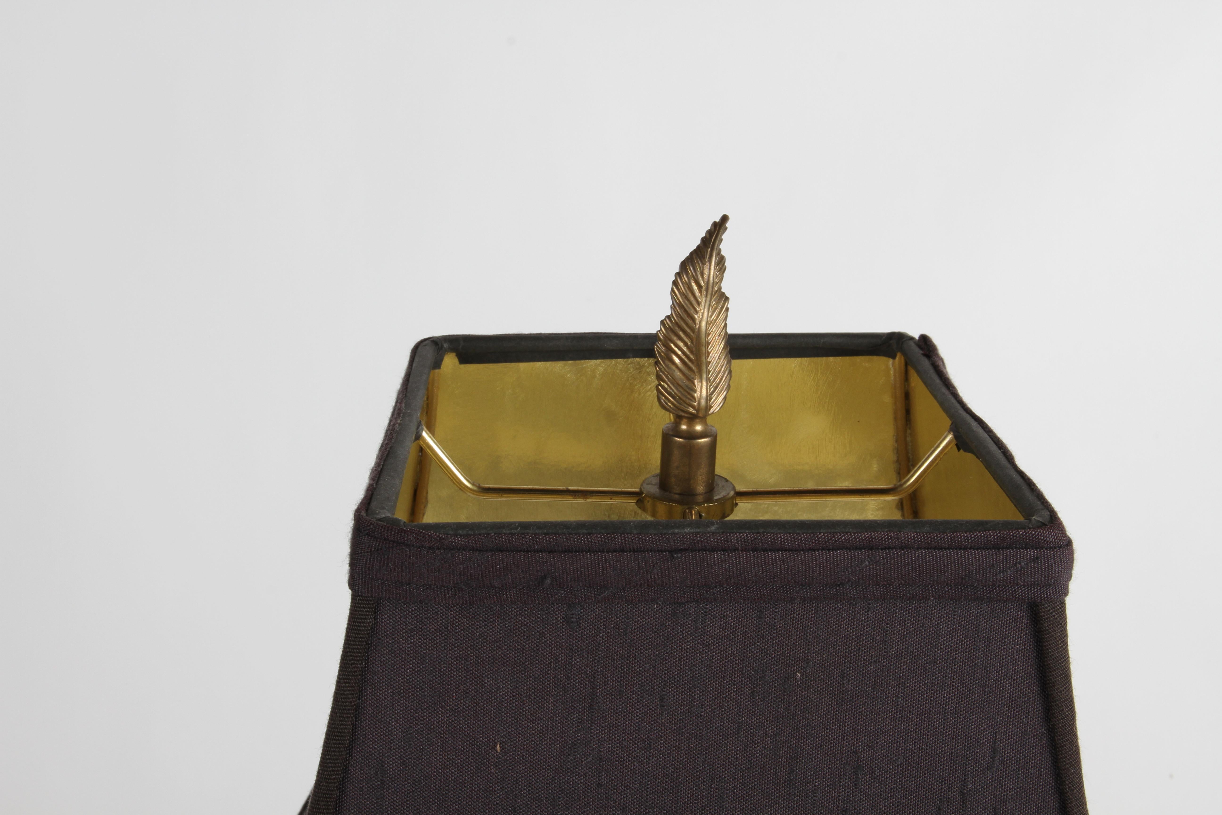 1980s Egyptian Revival Chapman Gray Sphinx on Brass Base Table or Desk Lamp 7
